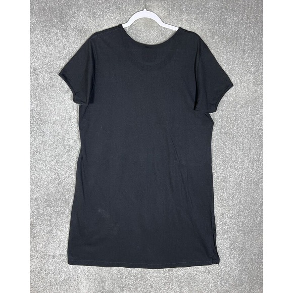 Arli Ixtapa Mexico‎ Palm Tree Short Sleeve Dress Cover Up Womens Size XL Black - Picture 2 of 8